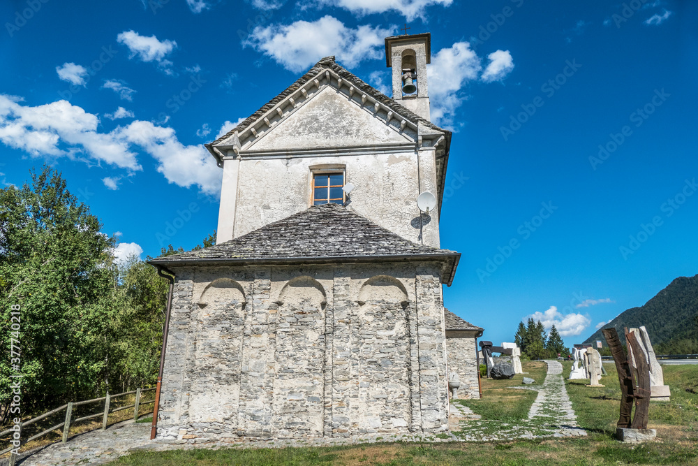 Beautiful catholic church in mountains in Druogno Beautiful catholic church in mountains in Druogno