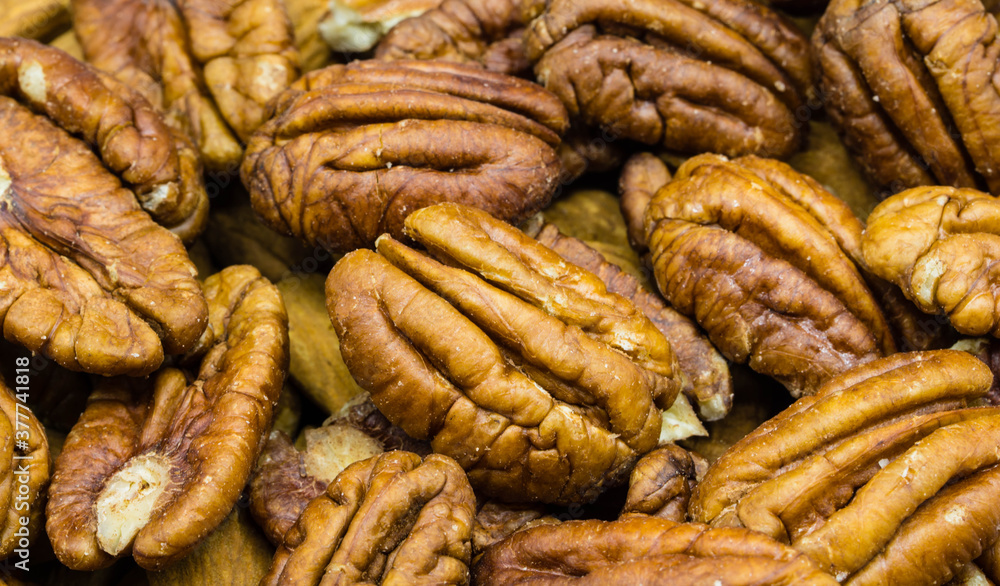 Pecans as a background texture Pecans as a background texture