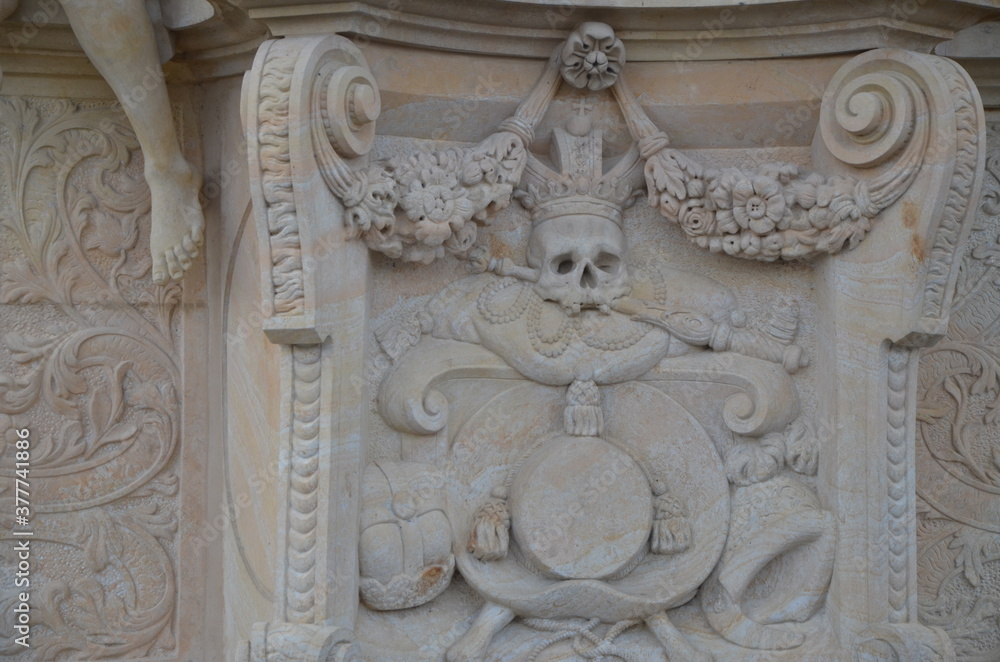 detail of the facade of the cathedral de mallorca country