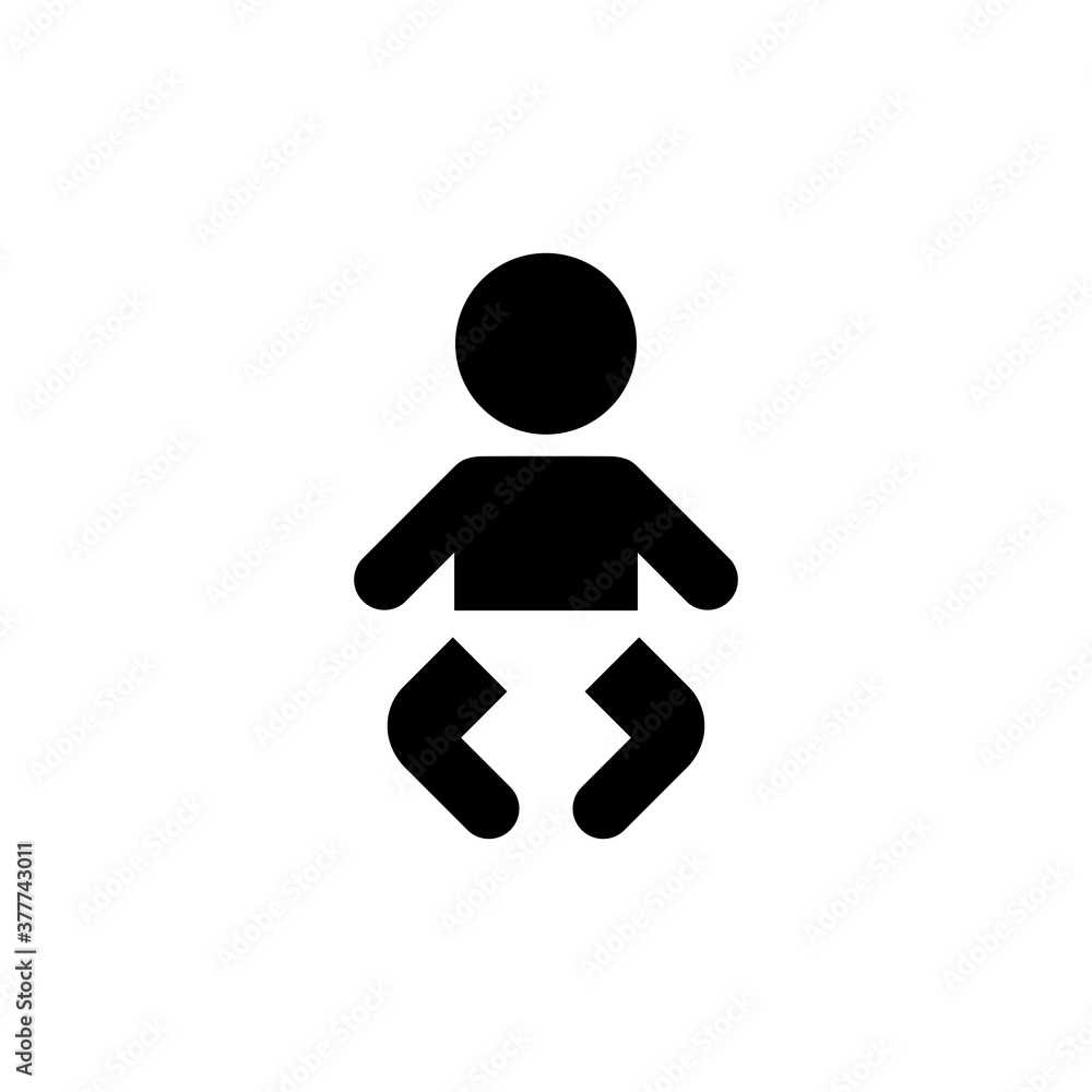 Baby icon. Diaper wearing child sign. Vector on isolated white background. EPS 10 Baby icon. Diaper wearing child sign. Vector on isolated white background. EPS 10