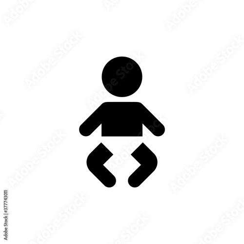 Baby icon. Diaper wearing child sign. Vector on isolated white background. EPS 10
