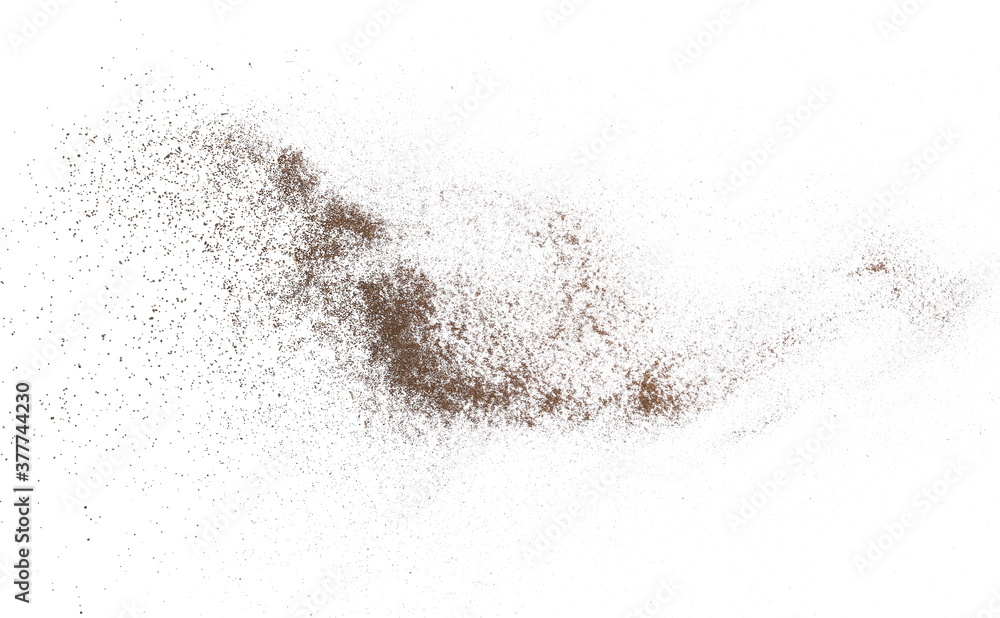 Dirt dust isolated on white background and texture, with clipping path