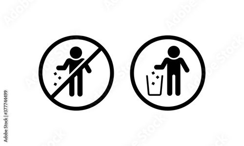 Do not litter icon. Keep area clean concept. Vector on isolated white background. EPS 10