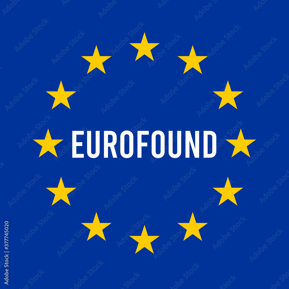 EUROFOUND, European foundation for the improvement of living and working conditions symbol EUROFOUND, European foundation for the improvement of living and working conditions symbol