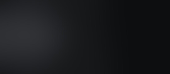 Smooth Black abstract background. Blurry wide black color  gradient  for display your products.