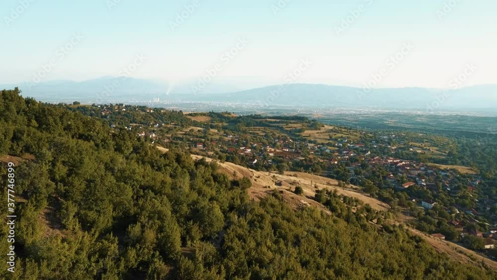 A drone view over countryside in Macedonia A drone view over countryside in Macedonia