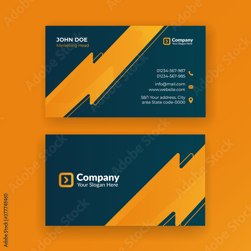 Modern and unique business card design template. Double Sided template