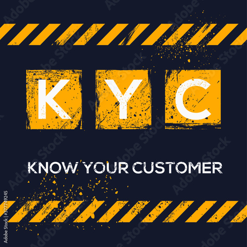 KYC mean (Know Your Customer),Vector illustration.