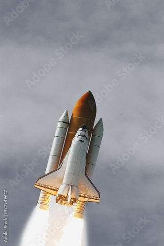 Rocket liftoff. The elements of this image furnished by NASA.