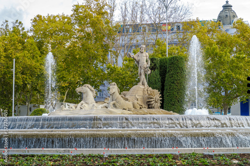 Fountain of Neptune  one of the most famous landmark of Madrid Spain photo