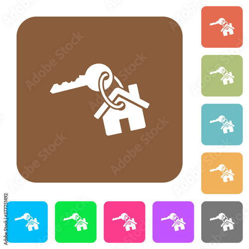 House key rounded square flat icons photo