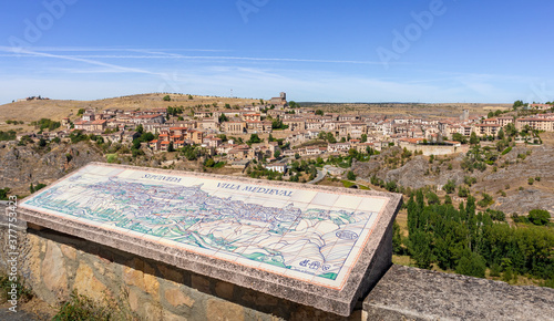 Spain; Sep 20: Sepúlveda, traditional medieval town. One of the most beautiful Spanish villages. Viewing point on a hill. Close to national park Hoces del Duraton, Segovia, near capital Madrid, Spain