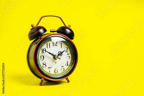 Vintage clock or alarm clock with copy space