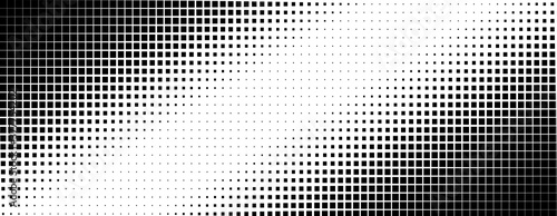 Vertical gradient of black and white squares. Halftone texture. Vector illustration Monochrome dots background.
