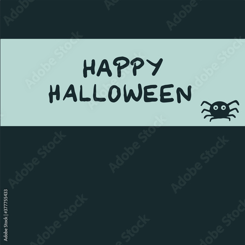 dark halloween lettering on light background with cute  dark  funny  funny spider in vector