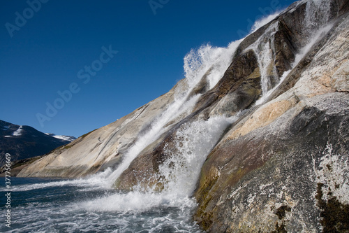 Waterfall in Fjords, Greenland