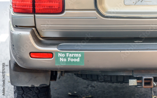 NO FARMS NO FOOD AUTO CAR BUMPER STICKER  photo