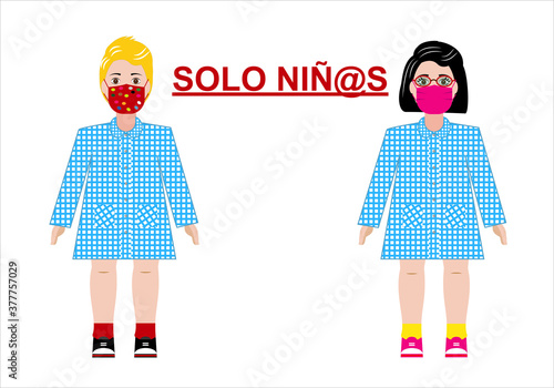Solo niños sin acompañamiento de los padres al entrar al colegio. Prohibido la entrada al colegio de los padres