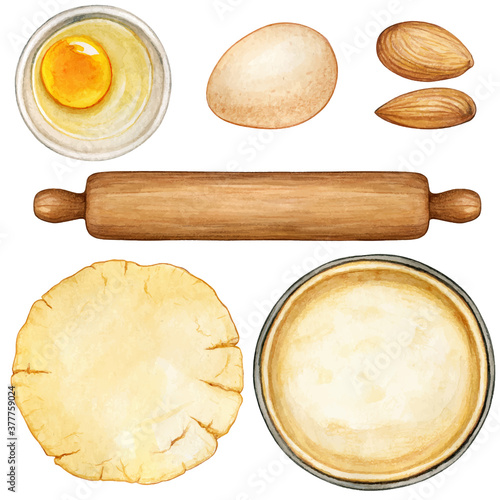 Watercolor recipe preparation ingredients and tools