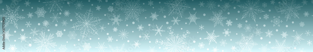 Christmas banner of various snowflakes, in light blue colors Christmas banner of various snowflakes, in light blue colors