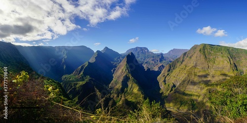panorama of the mountains, Mafate Reunion Island