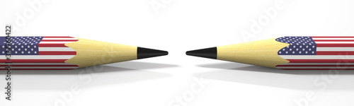 Fotografie Flags of the USA on the pencils, 3d rendering