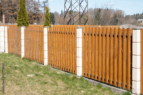 Ptotection wooden fence. Outdoor