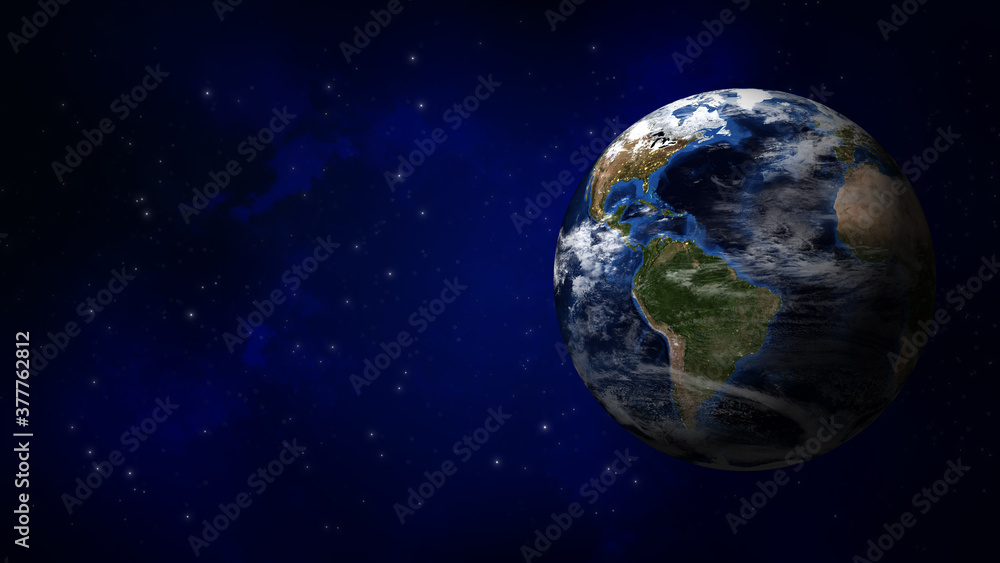 World earth planet spin in space universe with star galaxy hand hold abstract concept of futuristic connect worldwide global network business digital transport technology Globe image furnished by NASA