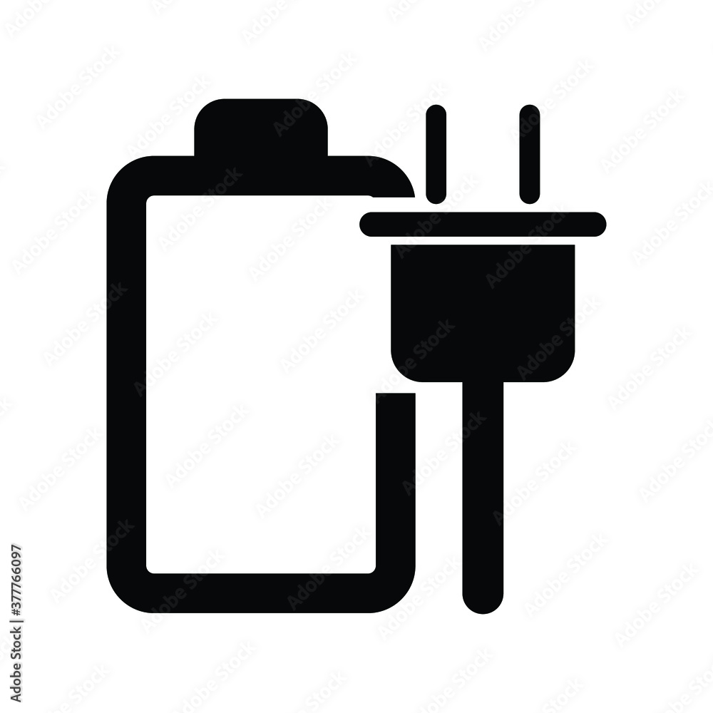 Battery charging UI icon vector Battery charging UI icon vector