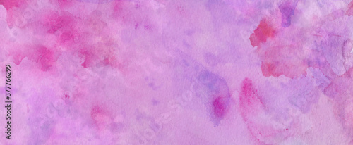 Pink purple and red watercolor background, paper texture with abstract painted stains and blotches with distressed grunge textured bleed in pastel colors