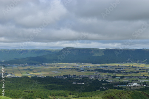 Image of Aso mountains, sky and clouds