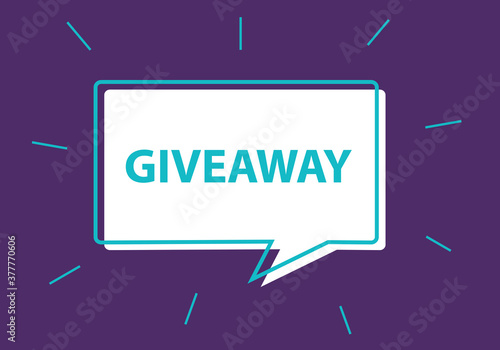 "Giveaway" Vector Illustration. Modern Promo Template.