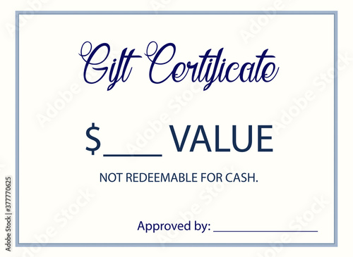 "Gift Certificate" Vector Illustration. Classic Promo Template.
