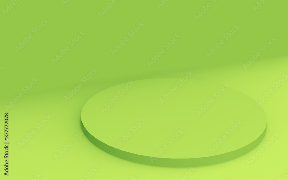3d green cylinder podium minimal studio background. Abstract 3d geometric shape object illustration render. Display for food natural product. 3d green cylinder podium minimal studio background. Abstract 3d geometric shape object illustration render. Display for food natural product.