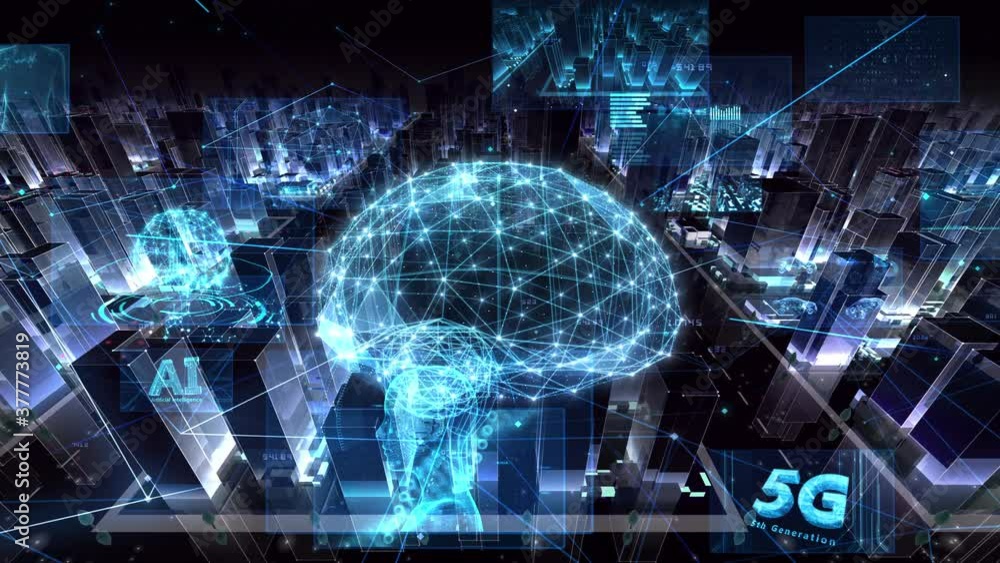 AI Digital Communication Network Technology Big Data City Business Loop Background AI Digital Communication Network Technology Big Data City Business Loop Background