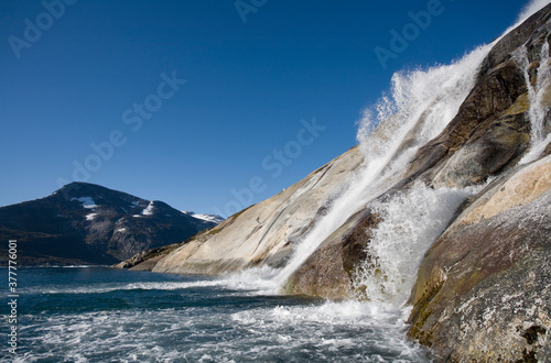 Waterfall in Fjords, Greenland