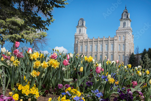 Latter Day Saint Temple grounds in Manti Utah