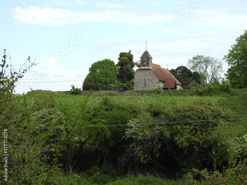 View of the old church on the hill