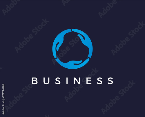 minimal global hand logo template - vector illustration