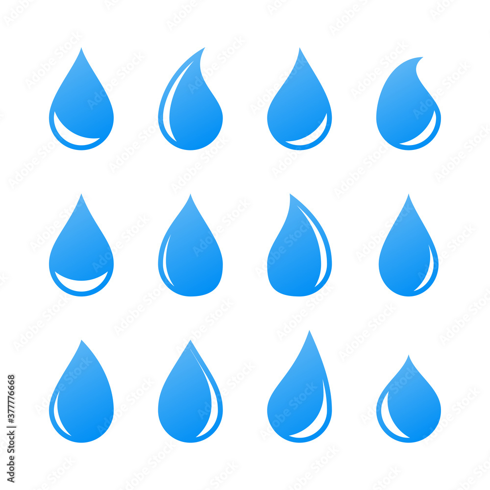 Drop water icon simple blue vector illustration in flat style Drop water icon simple blue vector illustration in flat style