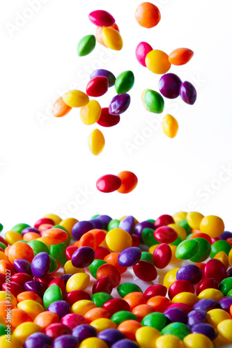 Photographie Multicolored candies for use as background. Closeup