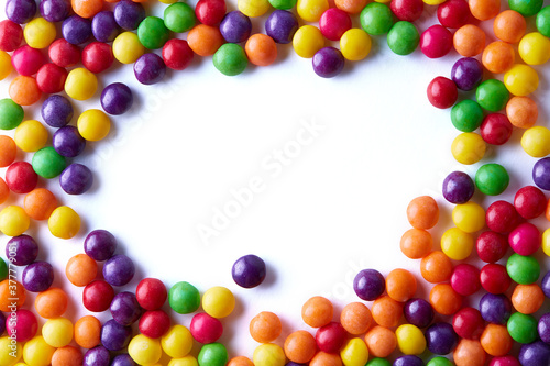 Multicolored candies for use as background. Closeup Fototapet
