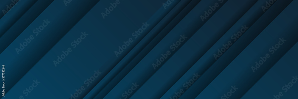 Obraz premium Abstract blue banner background with dark stripes. Minimal geometric background. Dynamic blue shapes composition with black lines. Abstract vector background modern hipster futuristic graphic. 
