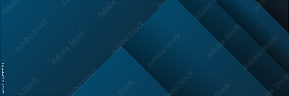 Abstract blue banner background with dark stripes. Minimal geometric background. Dynamic blue shapes composition with black lines. Abstract vector background modern hipster futuristic graphic. 