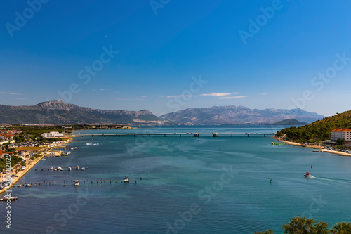 View of the Strait between the mainland and the island in the city of Trogir