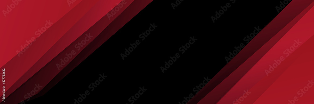 Modern red black abstract vector banner background. Illustration of