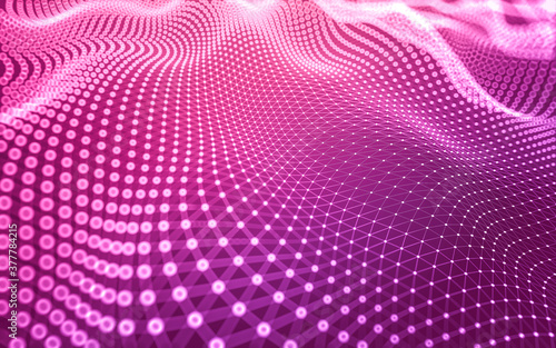 Wallpaper Mural Abstract background. Molecules technology with polygonal shapes, connecting dots and lines. Connection structure. Big data visualization. Torontodigital.ca