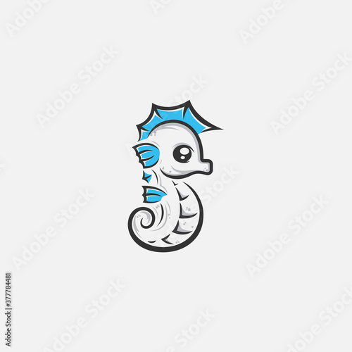 Cute seahorse design line art with variant color