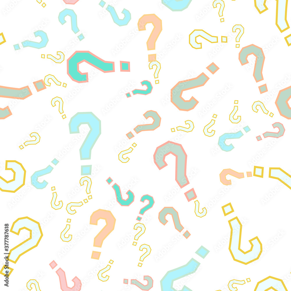 Quiz seamless pattern. Question marks, doubt, faq Quiz seamless pattern. Question marks, doubt, faq