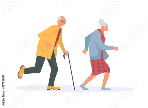 Running elderly people bunner